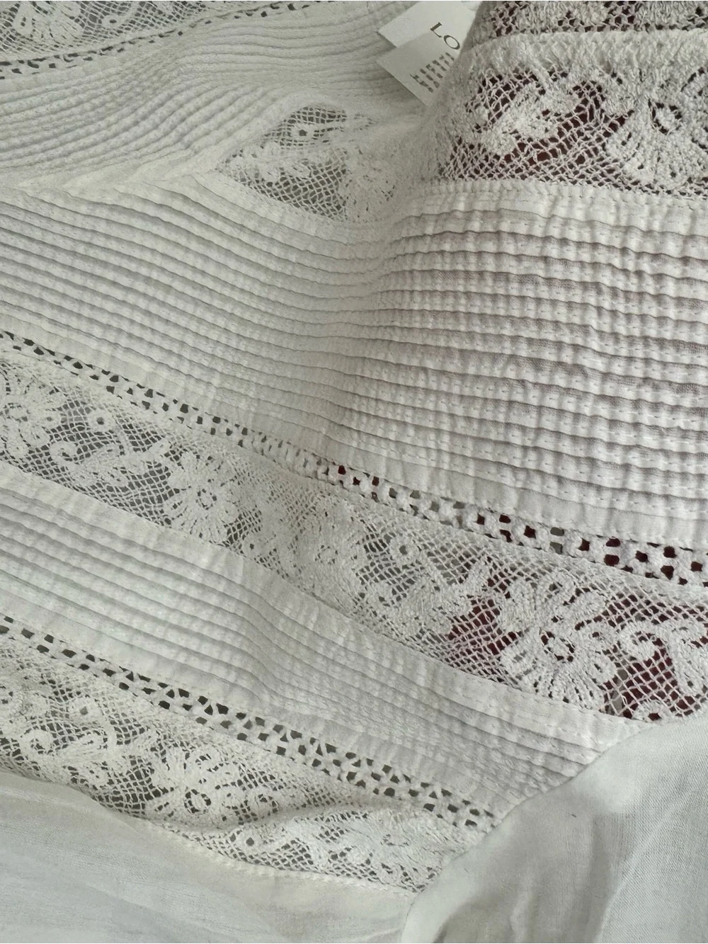 LoveShackFancy White Lace V-Neck Tea Dress - Picture 4 of 7